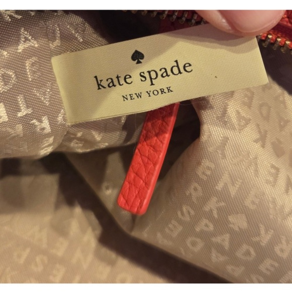Kate Spade NY Grant Park Hadlen Pebbled Leather Satchel Crossbody Bag Coral Red - Picture 10 of 16